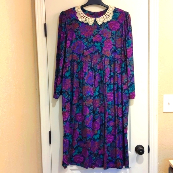 Dressing for Two Vintage Teal & Purple Dress - Picture 1 of 4